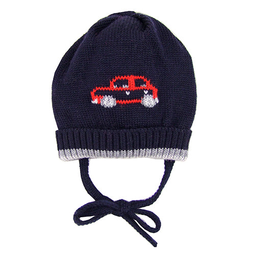 Catya "Cars" Baby Boy Wool Hat with Ties