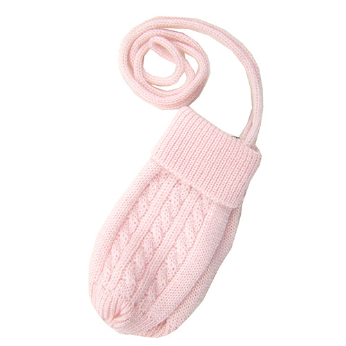 Catya "Rena" Baby Girl Wool Mittens with Strings