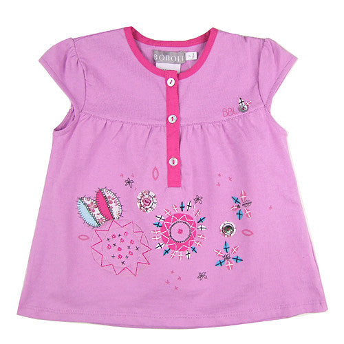 Boboli *Flower* Girls Short Sleeve Top