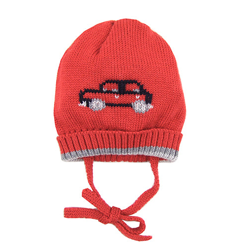 Adorable Catya "Cars2" Baby Boy Wool Hat with Ties.