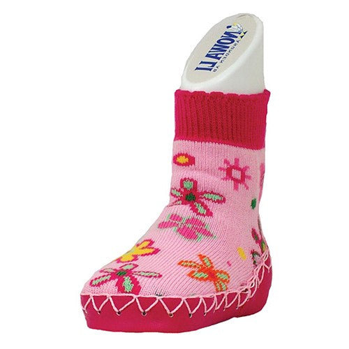 NOWALI Girls (toddler) Moccasins Non-Skid Indoor Slipper Shoes Socks